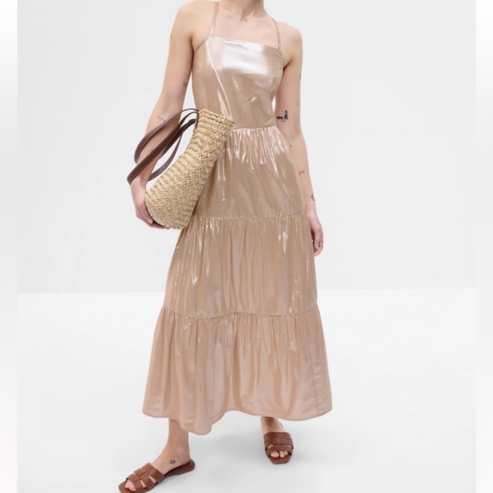 GAP Shimmery Beige Maxi Dress